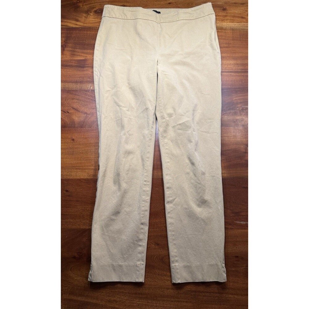 Talbots Chatham Ankle Pant Women’s Sz 10 Khaki Beige Career Office Split Hem